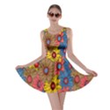 Background With Multi Color Floral Pattern Skater Dress View1