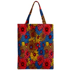 Background With Multi Color Floral Pattern Zipper Classic Tote Bag