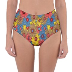 Background With Multi Color Floral Pattern Reversible High-waist Bikini Bottoms by Nexatart