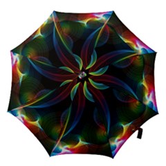 Abstract Rainbow Twirls Hook Handle Umbrellas (medium) by Nexatart