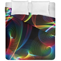Abstract Rainbow Twirls Duvet Cover Double Side (california King Size)