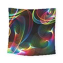 Abstract Rainbow Twirls Square Tapestry (Small) View1