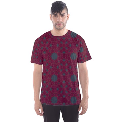 Blue Hot Pink Pattern With Woody Circles Men s Sports Mesh Tee by Nexatart