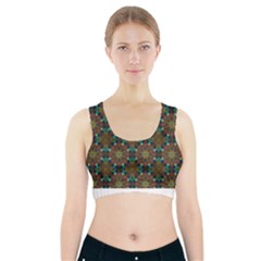 Seamless Abstract Peacock Feathers Abstract Pattern Sports Bra With Pocket by Nexatart