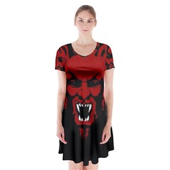 Dracula Short Sleeve V-neck Flare Dress by Valentinaart