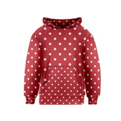 Red Polka Dots Kids  Pullover Hoodie by LokisStuffnMore