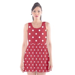 Red Polka Dots Scoop Neck Skater Dress by LokisStuffnMore