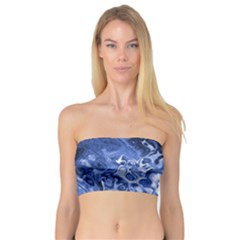 Blue Waves Abstract Art Bandeau Top