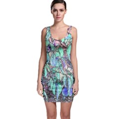 Colored Pencil Tree Leaves Drawing Sleeveless Bodycon Dress by LokisStuffnMore