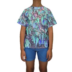 Colored Pencil Tree Leaves Drawing Kids  Short Sleeve Swimwear by LokisStuffnMore