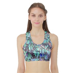 Colored Pencil Tree Leaves Drawing Sports Bra With Border by LokisStuffnMore