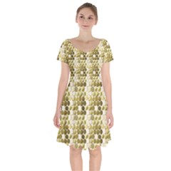 Cleopatras Gold Short Sleeve Bardot Dress