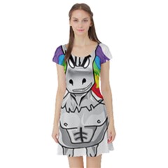 Angry Unicorn Short Sleeve Skater Dress