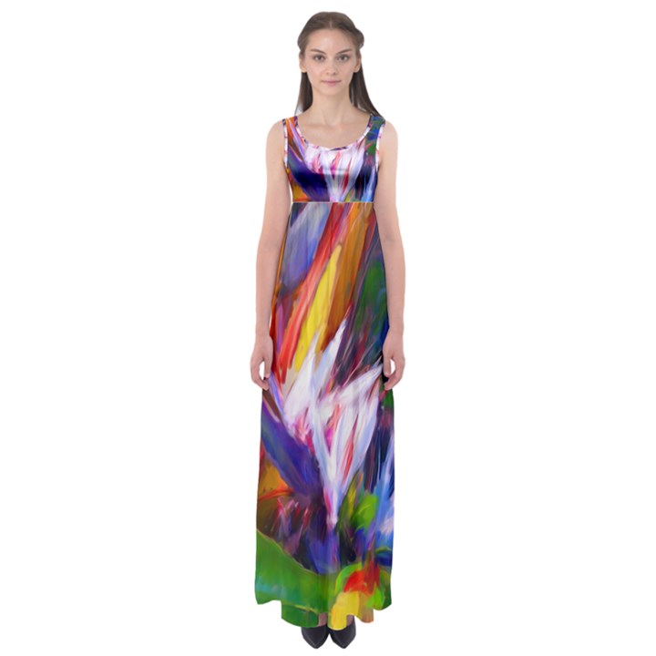 Palms02 Empire Waist Maxi Dress