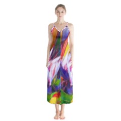 Palms02 Button Up Chiffon Maxi Dress by psweetsdesign