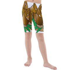 Young Bamboo Kids  Mid Length Swim Shorts