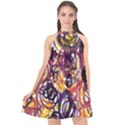 Autumnn Rainbow Halter Neckline Chiffon Dress  View1