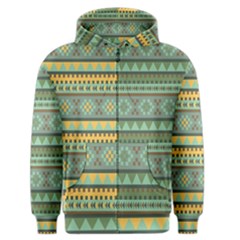 Bezold Effect Traditional Medium Dimensional Symmetrical Different Similar Shapes Triangle Green Yel Men s Zipper Hoodie