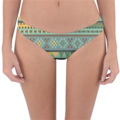 Bezold Effect Traditional Medium Dimensional Symmetrical Different Similar Shapes Triangle Green Yel Reversible Hipster Bikini Bottoms by Mariart