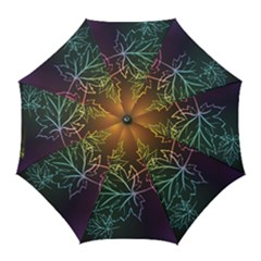 Beautiful Maple Leaf Neon Lights Leaves Marijuana Golf Umbrellas by Mariart