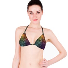 Beautiful Maple Leaf Neon Lights Leaves Marijuana Bikini Top by Mariart