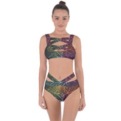 Beautiful Maple Leaf Neon Lights Leaves Marijuana Bandaged Up Bikini Set  by Mariart