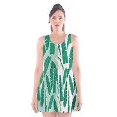 Banana Leaf Green Polka Dots Scoop Neck Skater Dress by Mariart