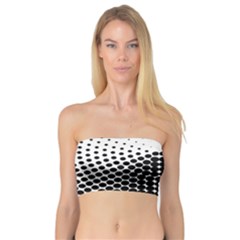 Black White Polkadots Line Polka Dots Bandeau Top