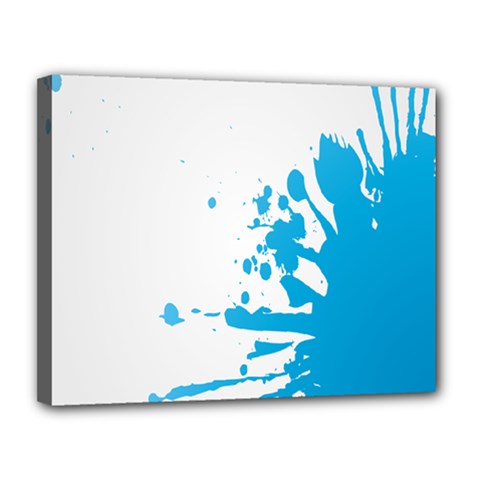 Blue Stain Spot Paint Canvas 14  X 11  by Mariart