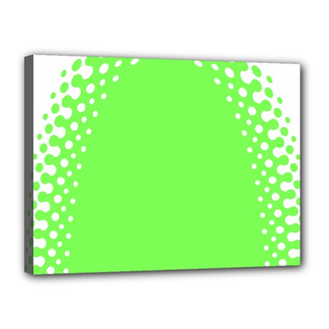 Bubble Polka Circle Green Canvas 16  X 12 
