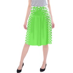 Bubble Polka Circle Green Midi Beach Skirt