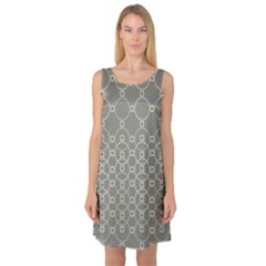 Circles Grey Polka Sleeveless Satin Nightdress