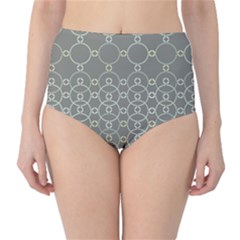 Circles Grey Polka High-waist Bikini Bottoms