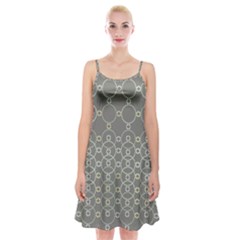 Circles Grey Polka Spaghetti Strap Velvet Dress by Mariart