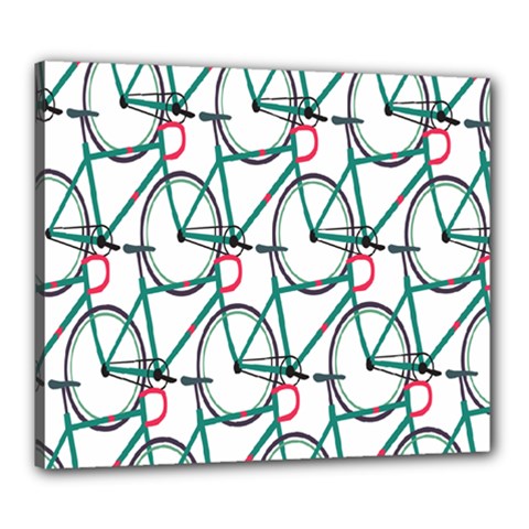 Bicycle Cycling Bike Green Sport Canvas 24  X 20  by Mariart