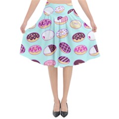 Donut Jelly Bread Sweet Flared Midi Skirt