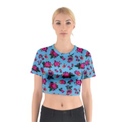 Crown Red Flower Floral Calm Rose Sunflower Cotton Crop Top by Mariart