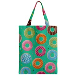 Doughnut Bread Donuts Green Zipper Classic Tote Bag