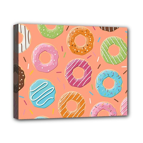 Doughnut Bread Donuts Orange Canvas 10  X 8 