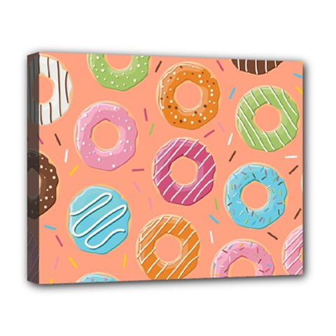 Doughnut Bread Donuts Orange Deluxe Canvas 20  X 16  