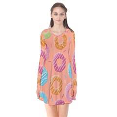 Doughnut Bread Donuts Orange Flare Dress by Mariart