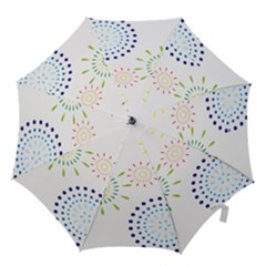 Fireworks Illustrations Fire Partty Polka Hook Handle Umbrellas (large) by Mariart