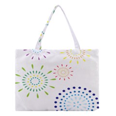 Fireworks Illustrations Fire Partty Polka Medium Tote Bag by Mariart