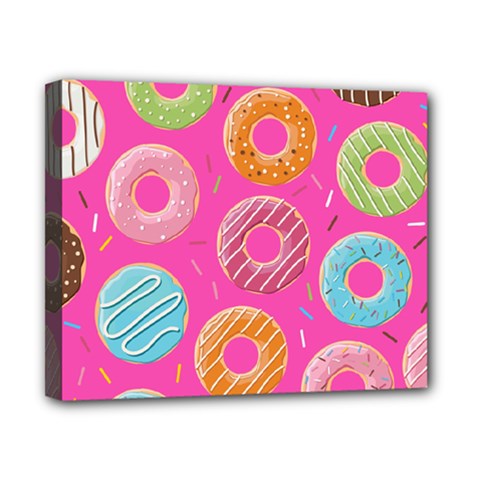 Doughnut Bread Donuts Pink Canvas 10  X 8 