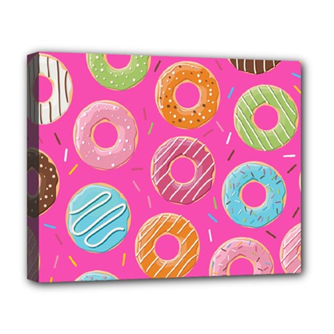 Doughnut Bread Donuts Pink Deluxe Canvas 20  X 16  