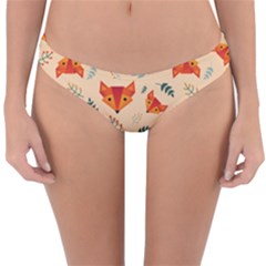 Foxes Animals Face Orange Reversible Hipster Bikini Bottoms