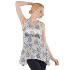 Glass Polka Circle Blue Side Drop Tank Tunic by Mariart