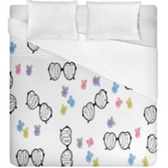 Glasses Bear Cute Doll Animals Duvet Cover (king Size) by Mariart