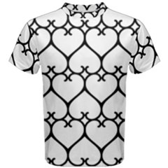 Heart Background Wire Frame Black Wireframe Men s Cotton Tee by Mariart