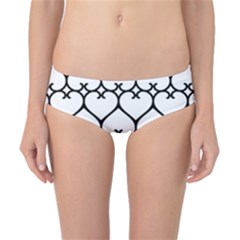 Heart Background Wire Frame Black Wireframe Classic Bikini Bottoms